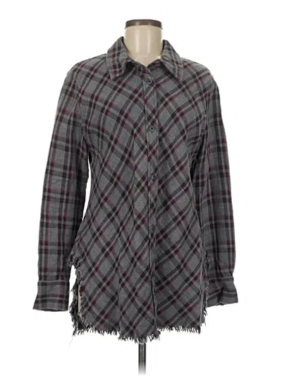 Pre-owned Cabi Long Sleeve Button Down Shirt In Gray
