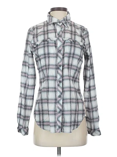 Pre-owned Cabi Long Sleeve Button Down Shirt In Gray