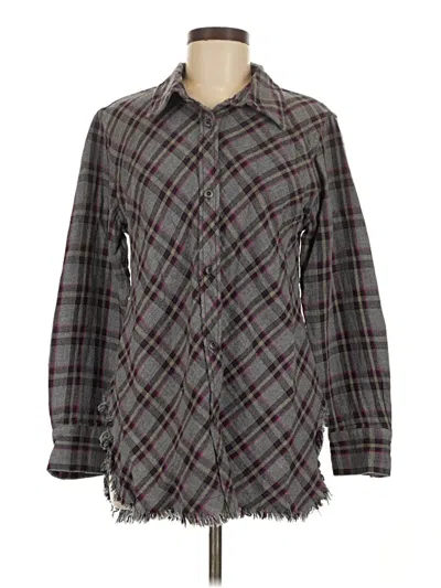 Pre-owned Cabi Long Sleeve Button Down Shirt In Gray