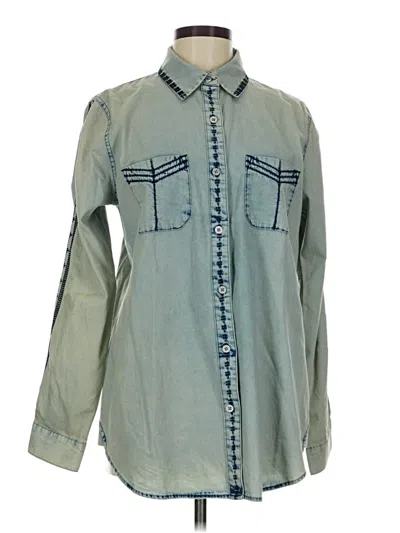 Pre-owned Cabi Long Sleeve Button Down Shirt In Green