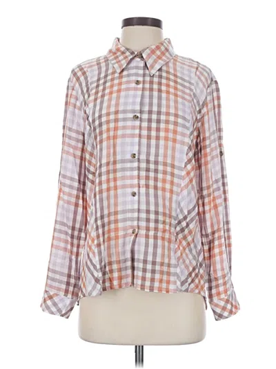 Pre-owned Cabi Long Sleeve Button Down Shirt In Orange