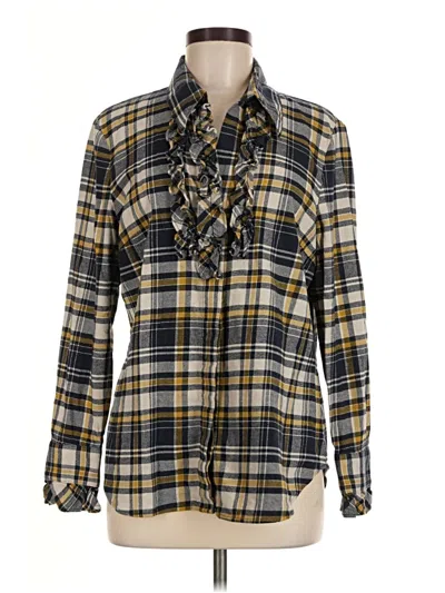 Pre-owned Cabi Long Sleeve Button Down Shirt In Yellow