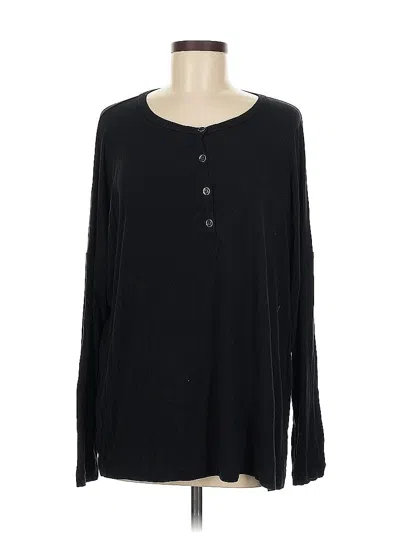 Pre-owned Cabi Long Sleeve Henley Shirt In Black