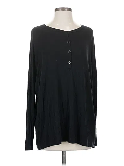 Pre-owned Cabi Long Sleeve Henley Shirt In Black