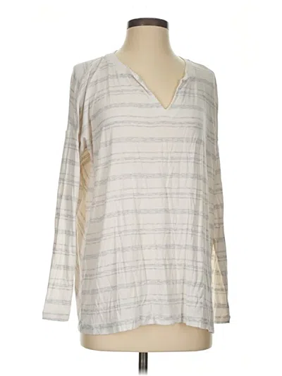 Pre-owned Cabi Long Sleeve Henley Shirt In Silver