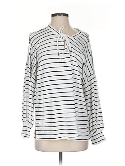 Pre-owned Cabi Long Sleeve Henley Shirt In White