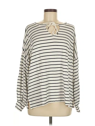 Pre-owned Cabi Long Sleeve Henley Shirt In White