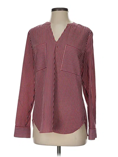 Pre-owned Cabi Long Sleeve Polo Shirt In Burgundy