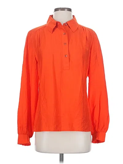 Pre-owned Cabi Long Sleeve Polo Shirt In Orange