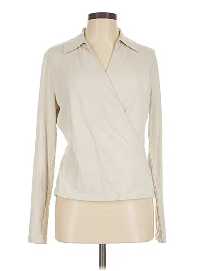 Pre-owned Cabi Long Sleeve Polo Shirt In White