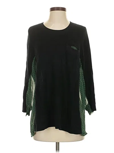 Pre-owned Cabi Long Sleeve Top Black Crew Neck Tops