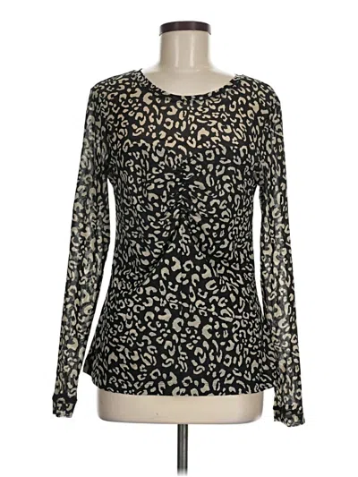 Pre-owned Cabi Long Sleeve Top Black Crew Neck Tops