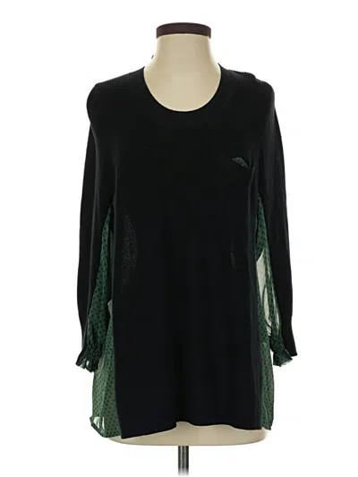 Pre-owned Cabi Long Sleeve Top Black Crew Neck Tops