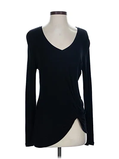 Pre-owned Cabi Long Sleeve Top Black Open Neckline Tops