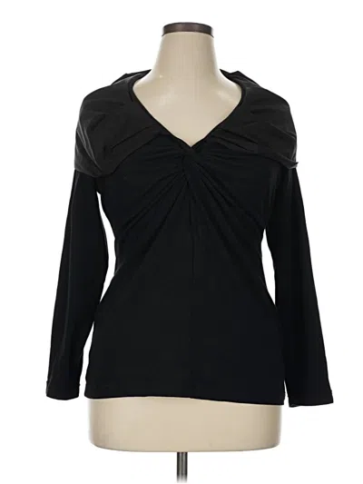 Pre-owned Cabi Long Sleeve Top Black Open Neckline Tops