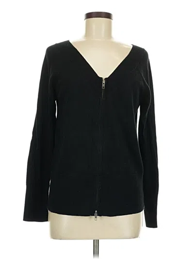 Pre-owned Cabi Long Sleeve Top Black Plunge Neckline Tops