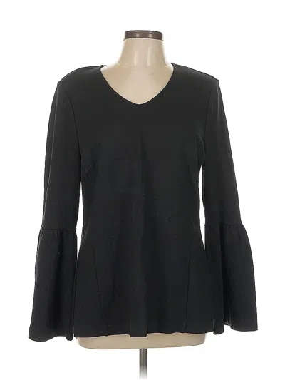 Pre-owned Cabi Long Sleeve Top Black V Neck Tops