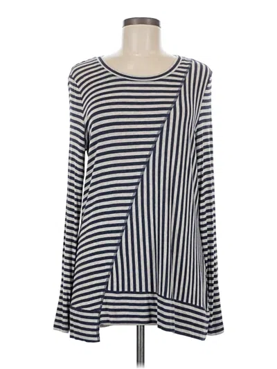 Pre-owned Cabi Long Sleeve Top Blue Boatneck Tops
