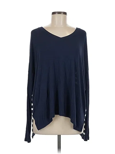 Pre-owned Cabi Long Sleeve Top Blue V Neck Tops