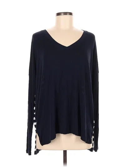 Pre-owned Cabi Long Sleeve Top Blue V Neck Tops