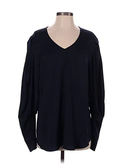 Pre-owned Cabi Long Sleeve Top Blue V-neck Tops