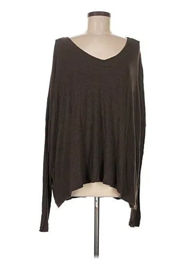 Pre-owned Cabi Long Sleeve Top Brown V-neck Tops