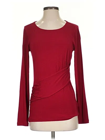 Pre-owned Cabi Long Sleeve Top Burgundy Boatneck Tops