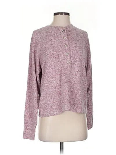 Pre-owned Cabi Long Sleeve Top Burgundy Crew Neck Tops