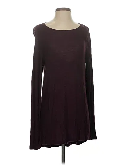 Pre-owned Cabi Long Sleeve Top Burgundy Crew Neck Tops