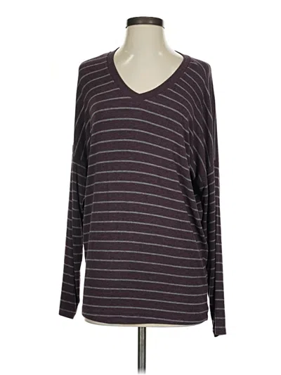Pre-owned Cabi Long Sleeve Top Burgundy V Neck Tops