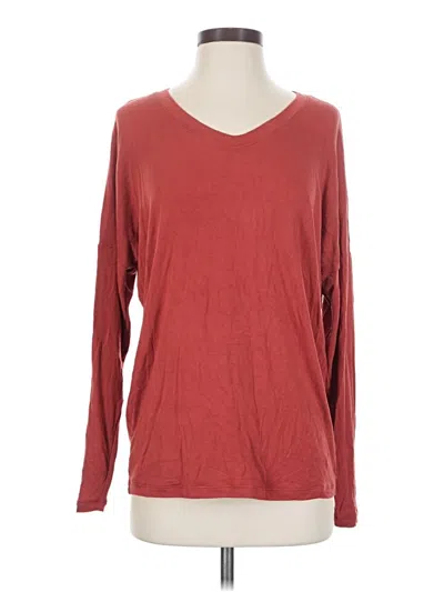 Pre-owned Cabi Long Sleeve Top Burgundy V-neck Tops