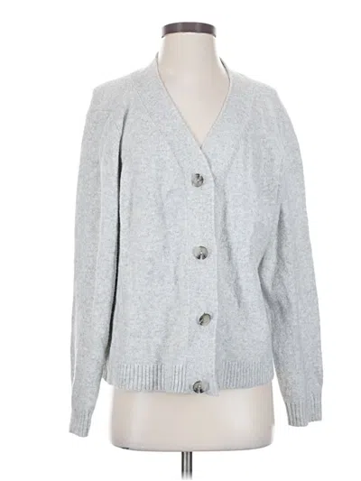 Pre-owned Cabi Long Sleeve Top Gray Plunge Neckline Tops
