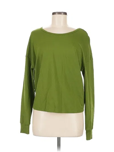 Pre-owned Cabi Long Sleeve Top Green Boatneck Tops