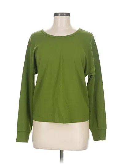 Pre-owned Cabi Long Sleeve Top Green Boatneck Tops