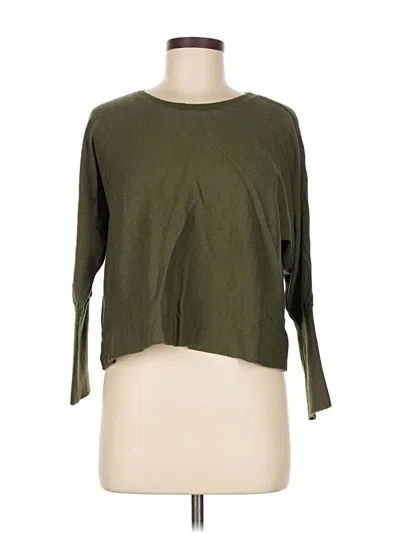 Pre-owned Cabi Long Sleeve Top Green Boatneck Tops