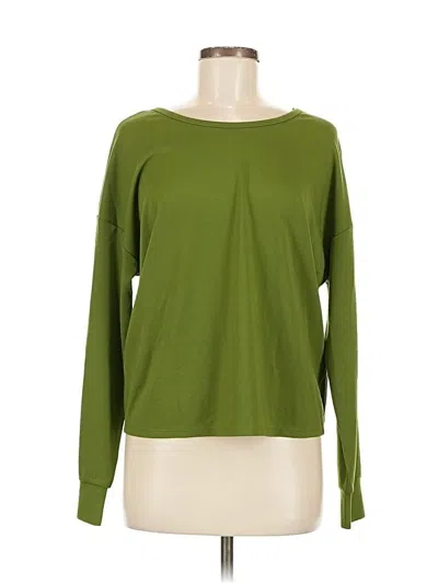 Cabi Long Sleeve Top Green Boatneck Tops In Multi