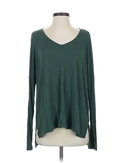 Pre-owned Cabi Long Sleeve Top Green V Neck Tops
