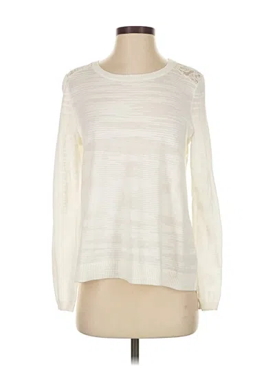 Pre-owned Cabi Long Sleeve Top Ivory Boatneck Tops