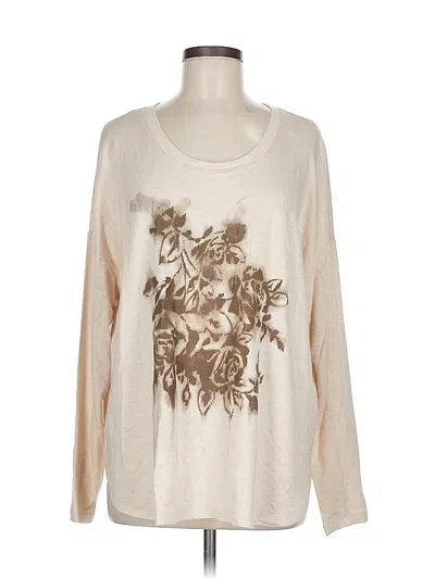 Pre-owned Cabi Long Sleeve Top Ivory Boatneck Tops In White