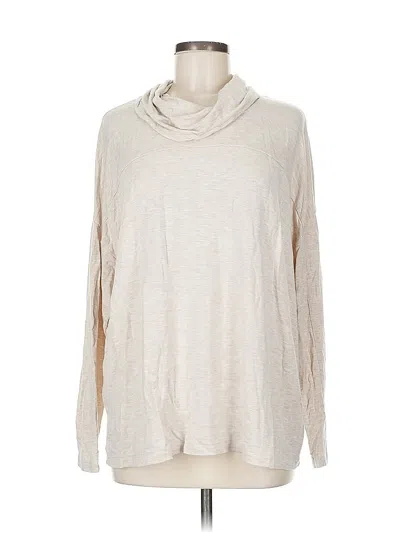 Pre-owned Cabi Long Sleeve Top Ivory Cowl Neck Tops In White
