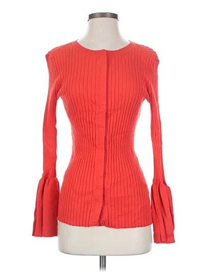 Pre-owned Cabi Long Sleeve Top Red Square Neckline Tops