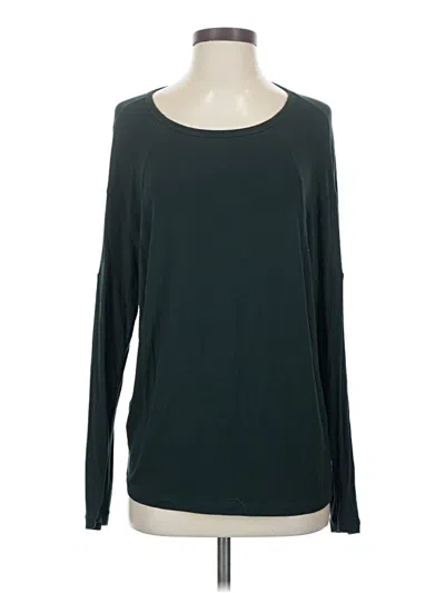 Pre-owned Cabi Long Sleeve Top Teal Boatneck Tops In Blue