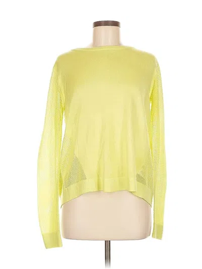 Pre-owned Cabi Long Sleeve Top Yellow Boatneck Tops