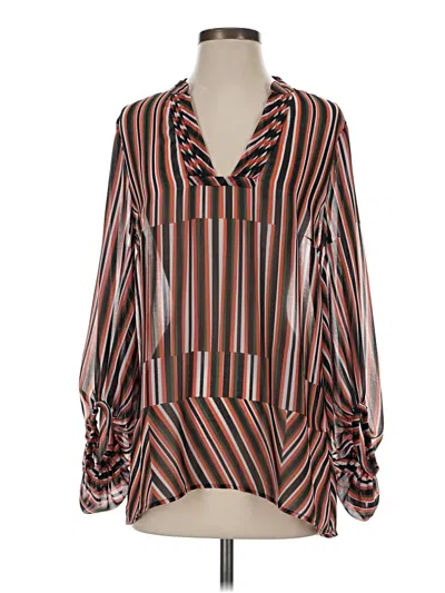 Pre-owned Cabi Long Sleeve T-shirt In Brown