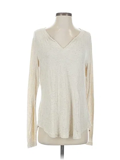 Pre-owned Cabi Long Sleeve T-shirt In Ivory