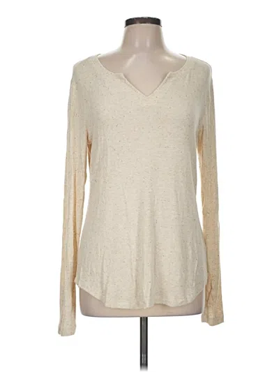 Pre-owned Cabi Long Sleeve T-shirt In Ivory