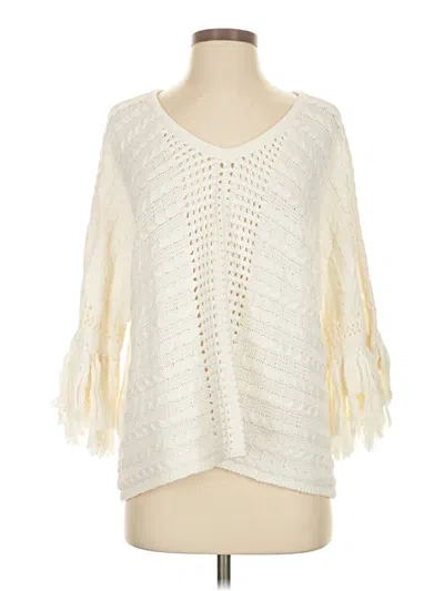 Pre-owned Cabi Poncho In Ivory