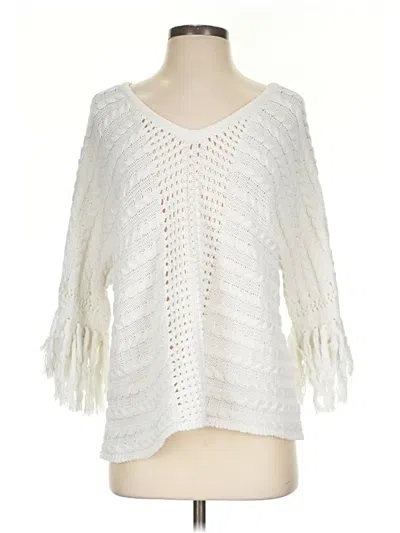 Pre-owned Cabi Poncho In Ivory