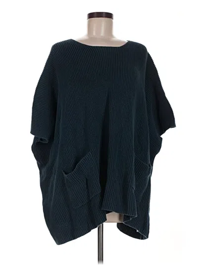 Pre-owned Cabi Poncho In Teal
