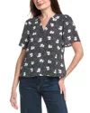 Cabi Printed Essential Top In Gray